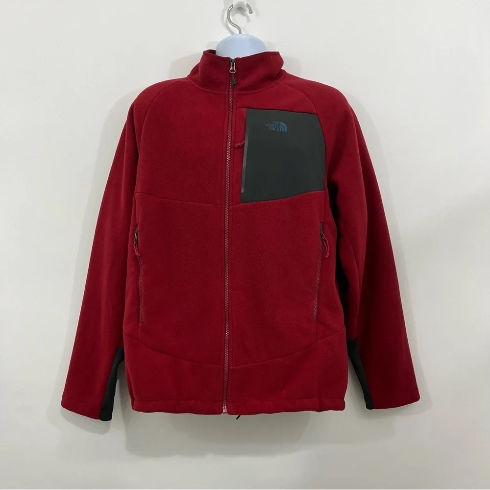 The North Face Red Chimborazo Sherpa Lined Full Zip Jacket